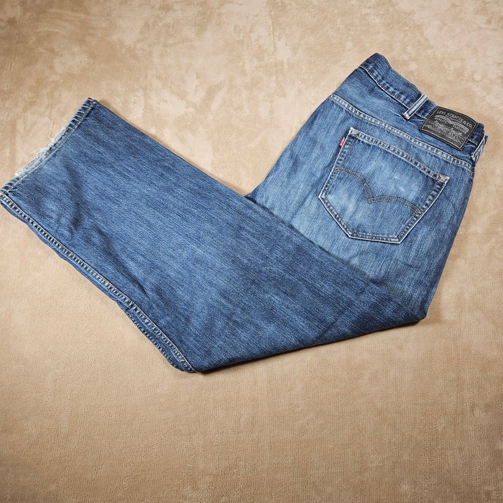 Levis 569 Loose Straight Leg Mens Jeans 40x32 Medium Wash Blue Denim